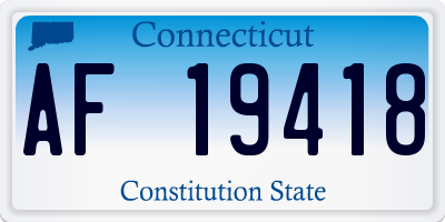 CT license plate AF19418