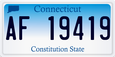 CT license plate AF19419