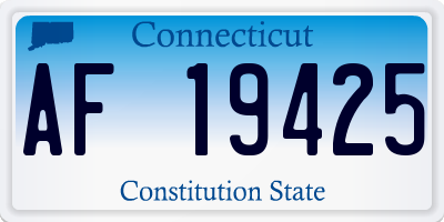 CT license plate AF19425