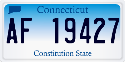 CT license plate AF19427