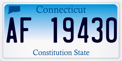 CT license plate AF19430