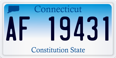 CT license plate AF19431