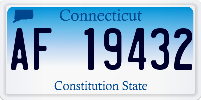 CT license plate AF19432