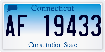 CT license plate AF19433