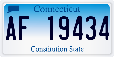 CT license plate AF19434