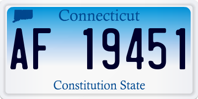 CT license plate AF19451