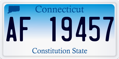 CT license plate AF19457