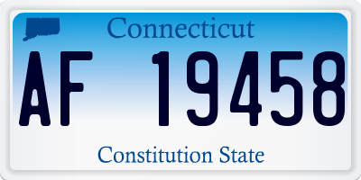 CT license plate AF19458