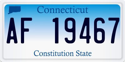 CT license plate AF19467