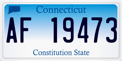 CT license plate AF19473