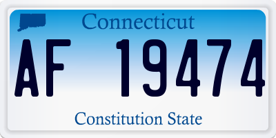 CT license plate AF19474