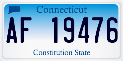 CT license plate AF19476