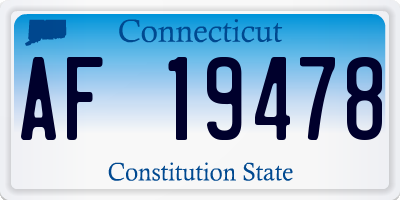 CT license plate AF19478