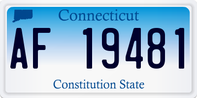 CT license plate AF19481