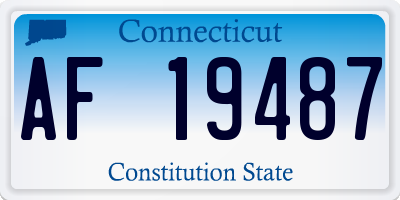CT license plate AF19487
