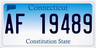 CT license plate AF19489