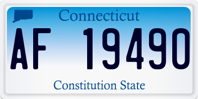 CT license plate AF19490