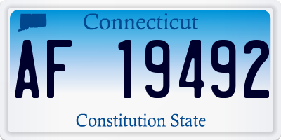 CT license plate AF19492