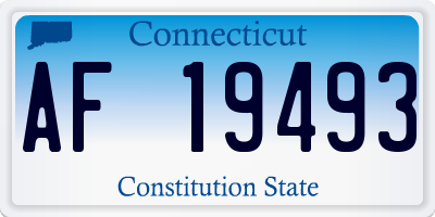 CT license plate AF19493