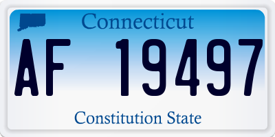 CT license plate AF19497