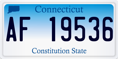 CT license plate AF19536