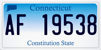 CT license plate AF19538