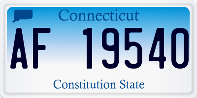 CT license plate AF19540