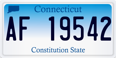CT license plate AF19542