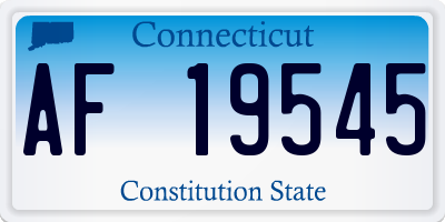 CT license plate AF19545
