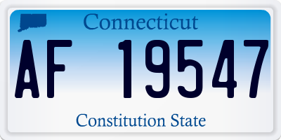 CT license plate AF19547