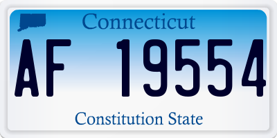 CT license plate AF19554