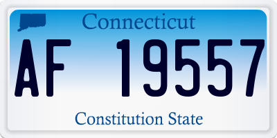 CT license plate AF19557