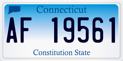 CT license plate AF19561