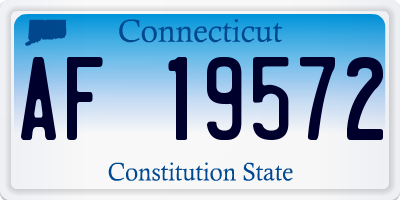 CT license plate AF19572