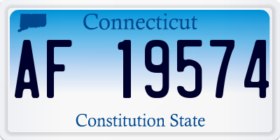 CT license plate AF19574