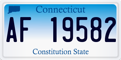 CT license plate AF19582