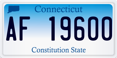 CT license plate AF19600