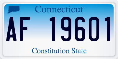 CT license plate AF19601