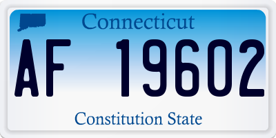 CT license plate AF19602