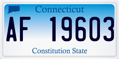 CT license plate AF19603