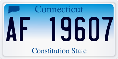 CT license plate AF19607
