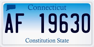 CT license plate AF19630