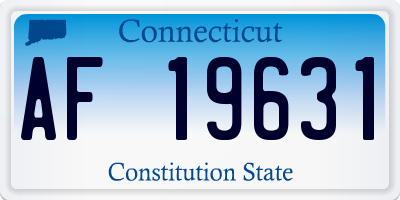 CT license plate AF19631