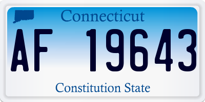 CT license plate AF19643