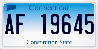 CT license plate AF19645
