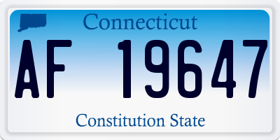CT license plate AF19647