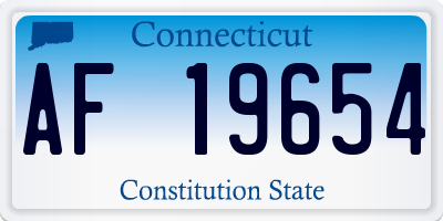 CT license plate AF19654