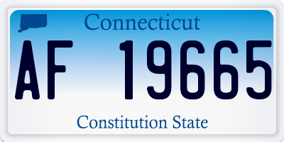 CT license plate AF19665