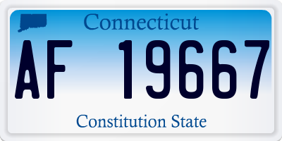 CT license plate AF19667
