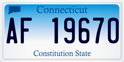 CT license plate AF19670